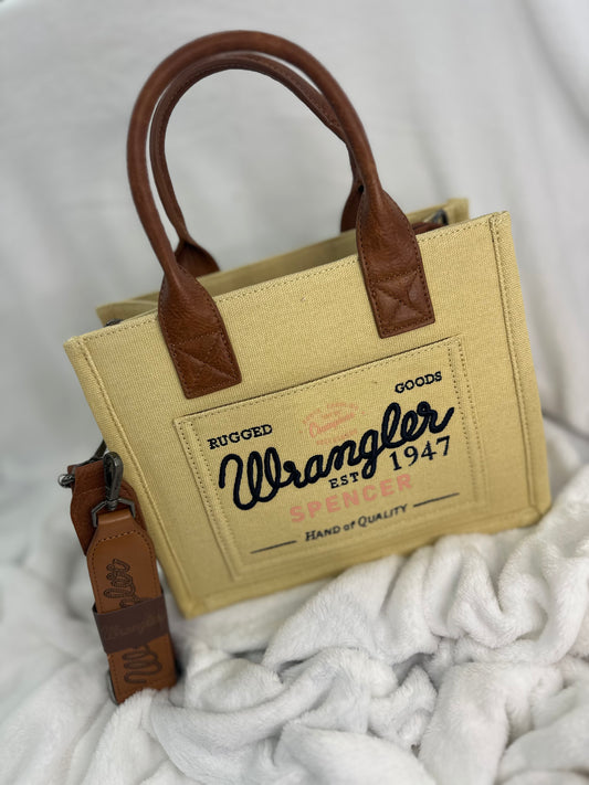 Wrangler Canvas Small Tan Tote