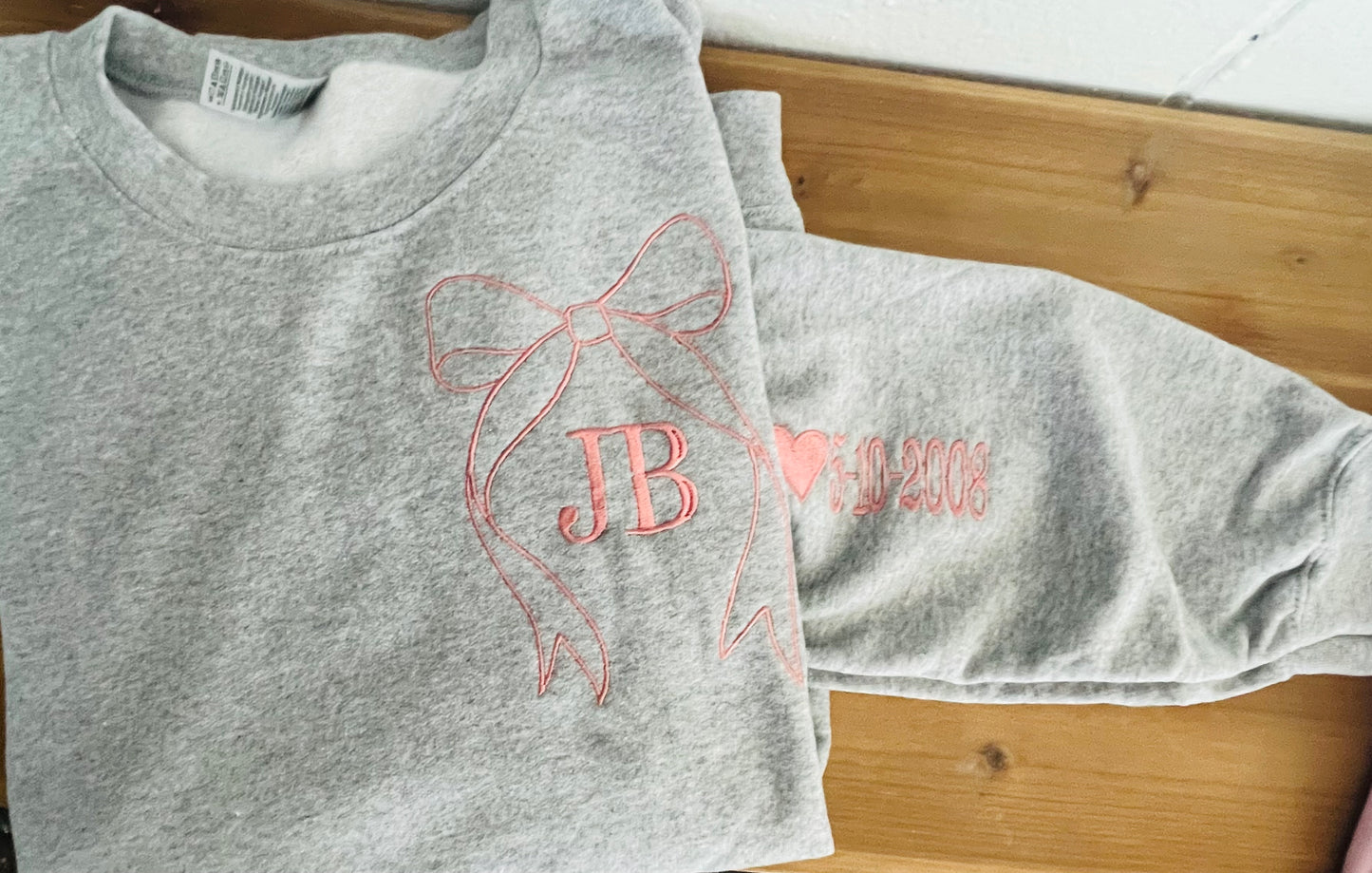 Custom Embroidered Bow with Inital sweatshirt!