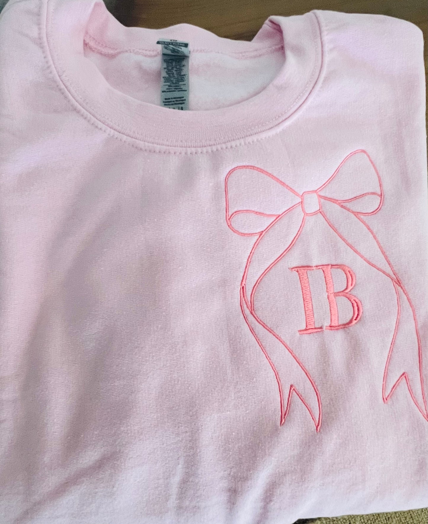 Custom Embroidered Bow with Inital sweatshirt!