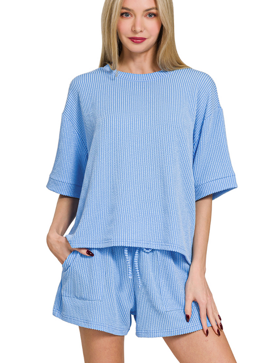 Raised Rib Shirt/Short Set
