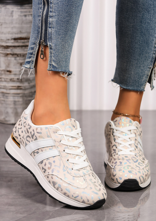 White Leopard Sneakers