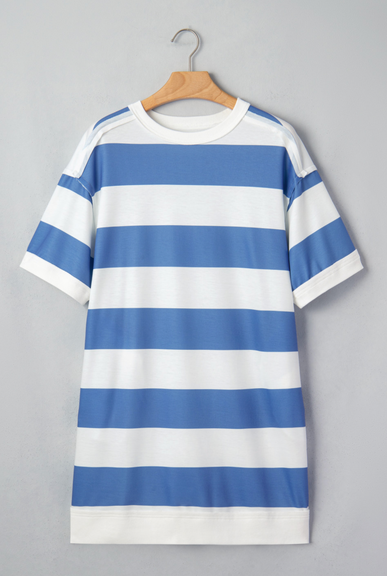 Blue Stripe Casual Tee Dress
