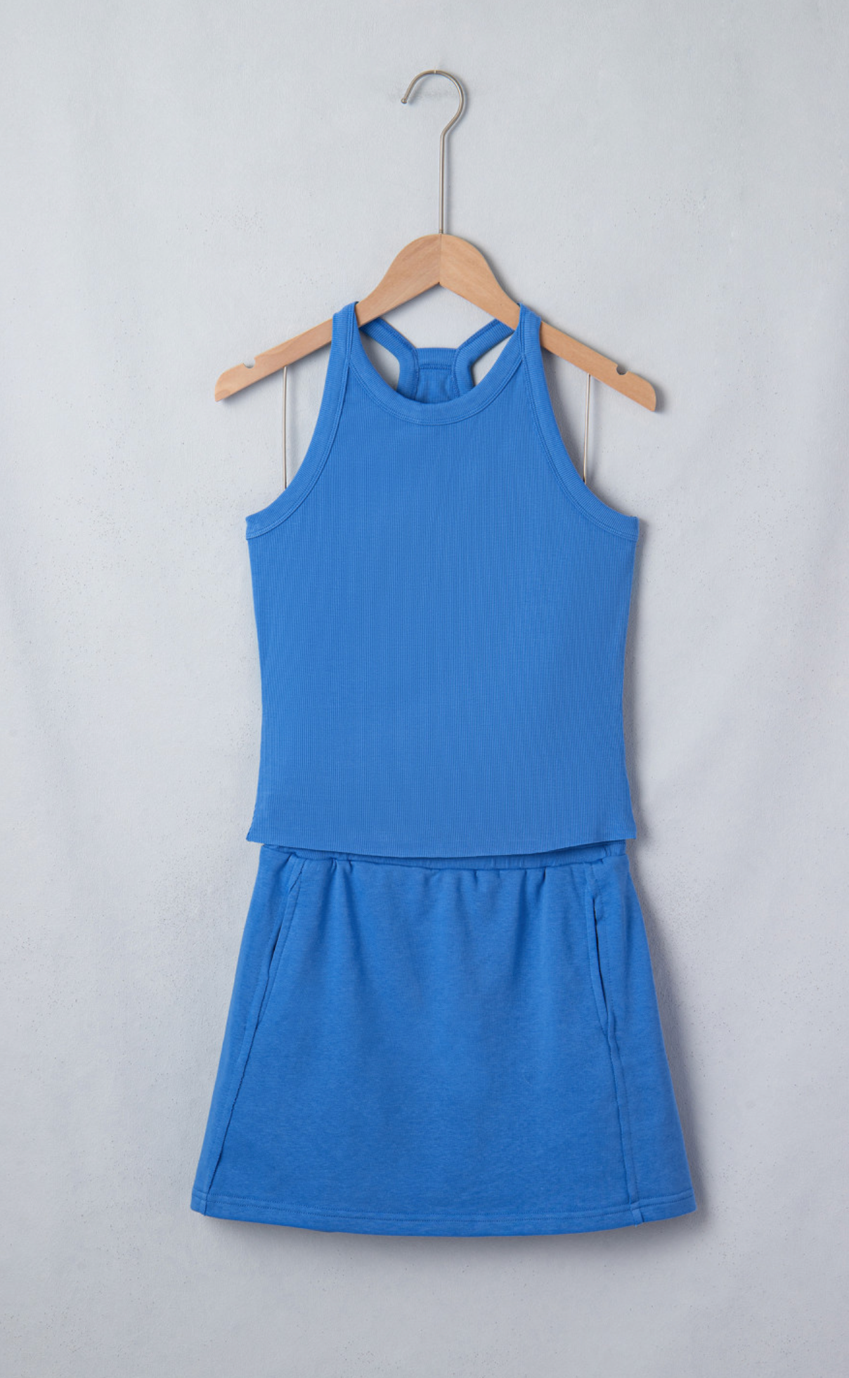 Sky Blue Slim TankTop/Skort Set