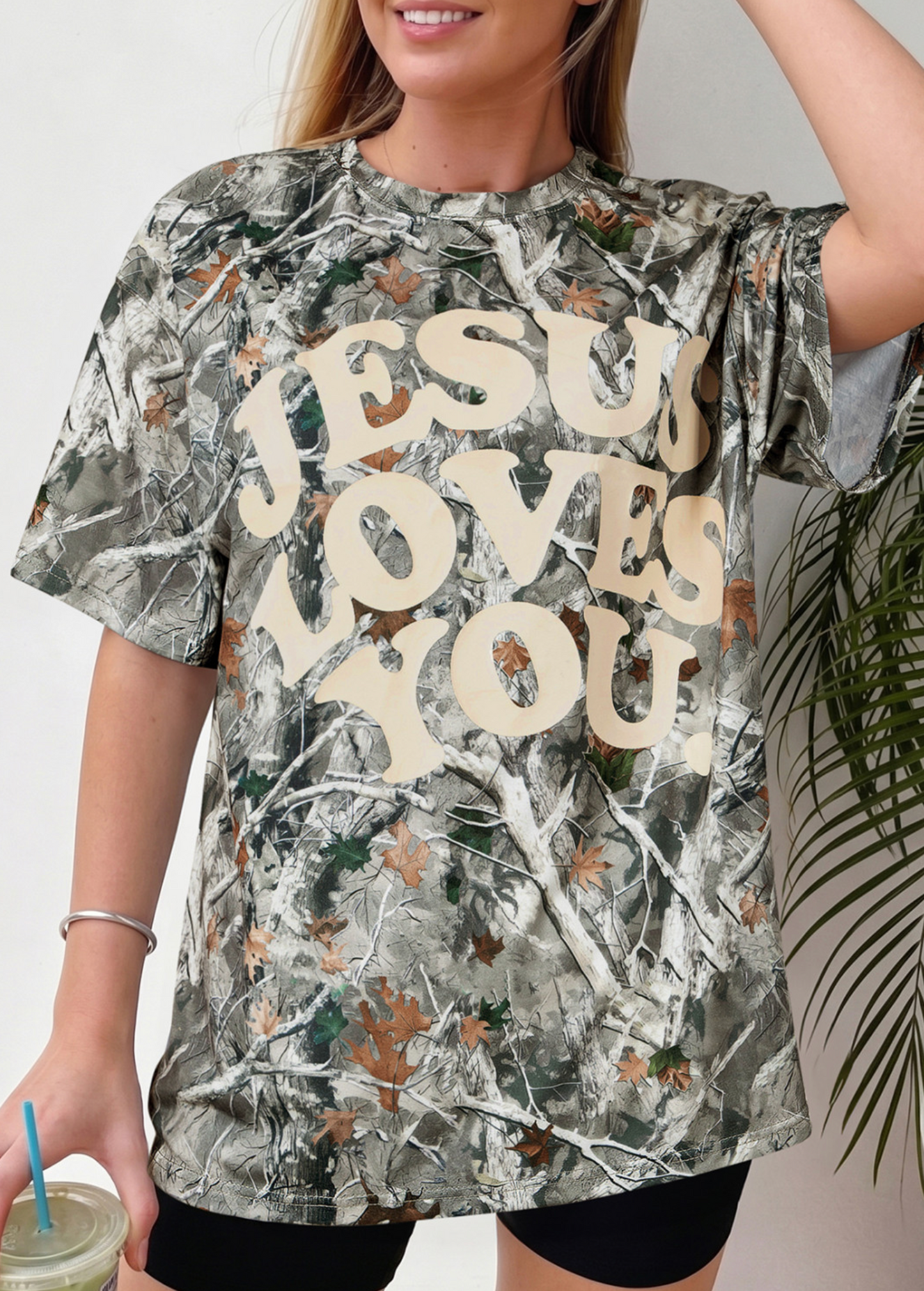Beige Camo LOVE LIKE JESUS Tee