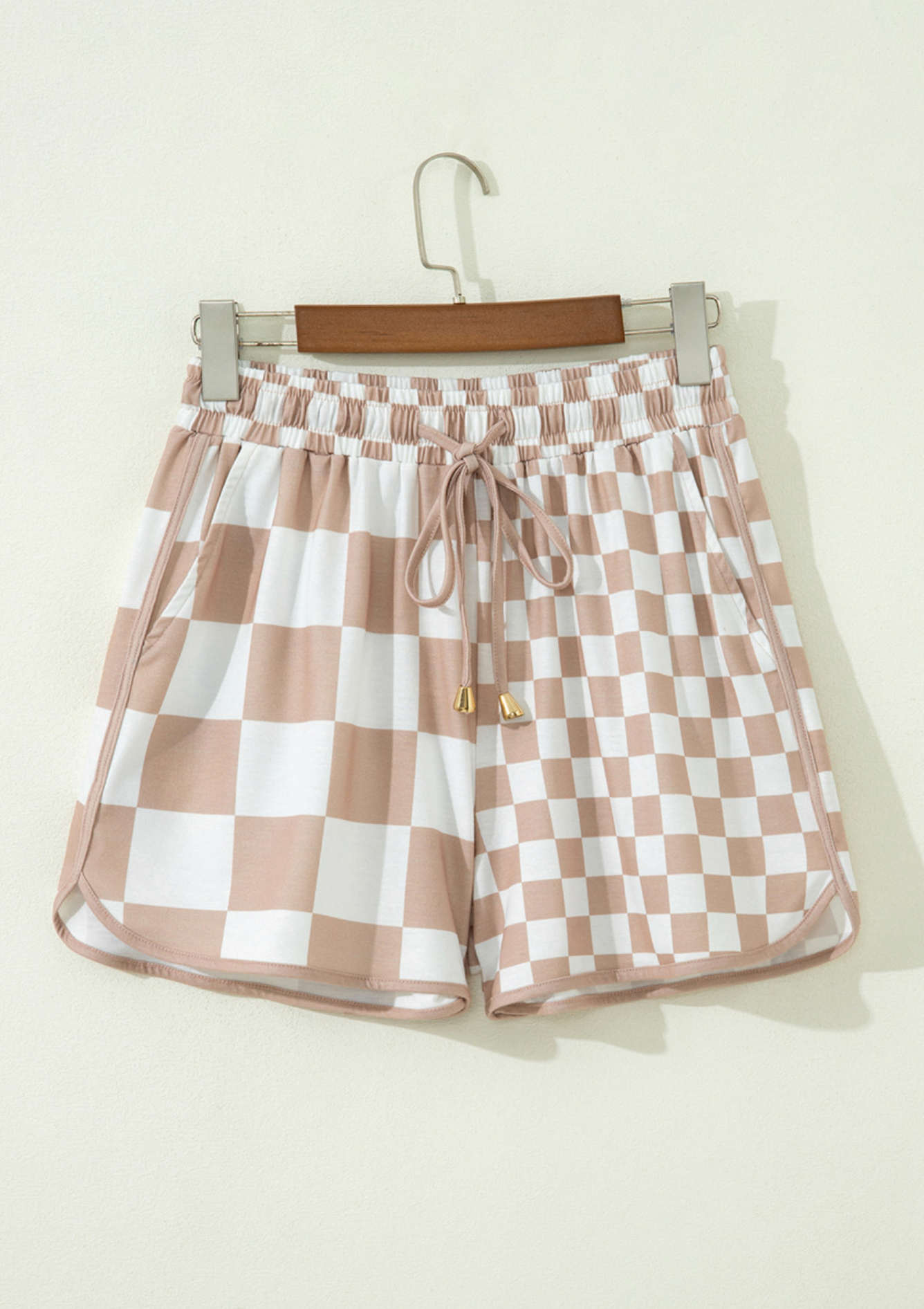 Khaki Double Checkered Shorts