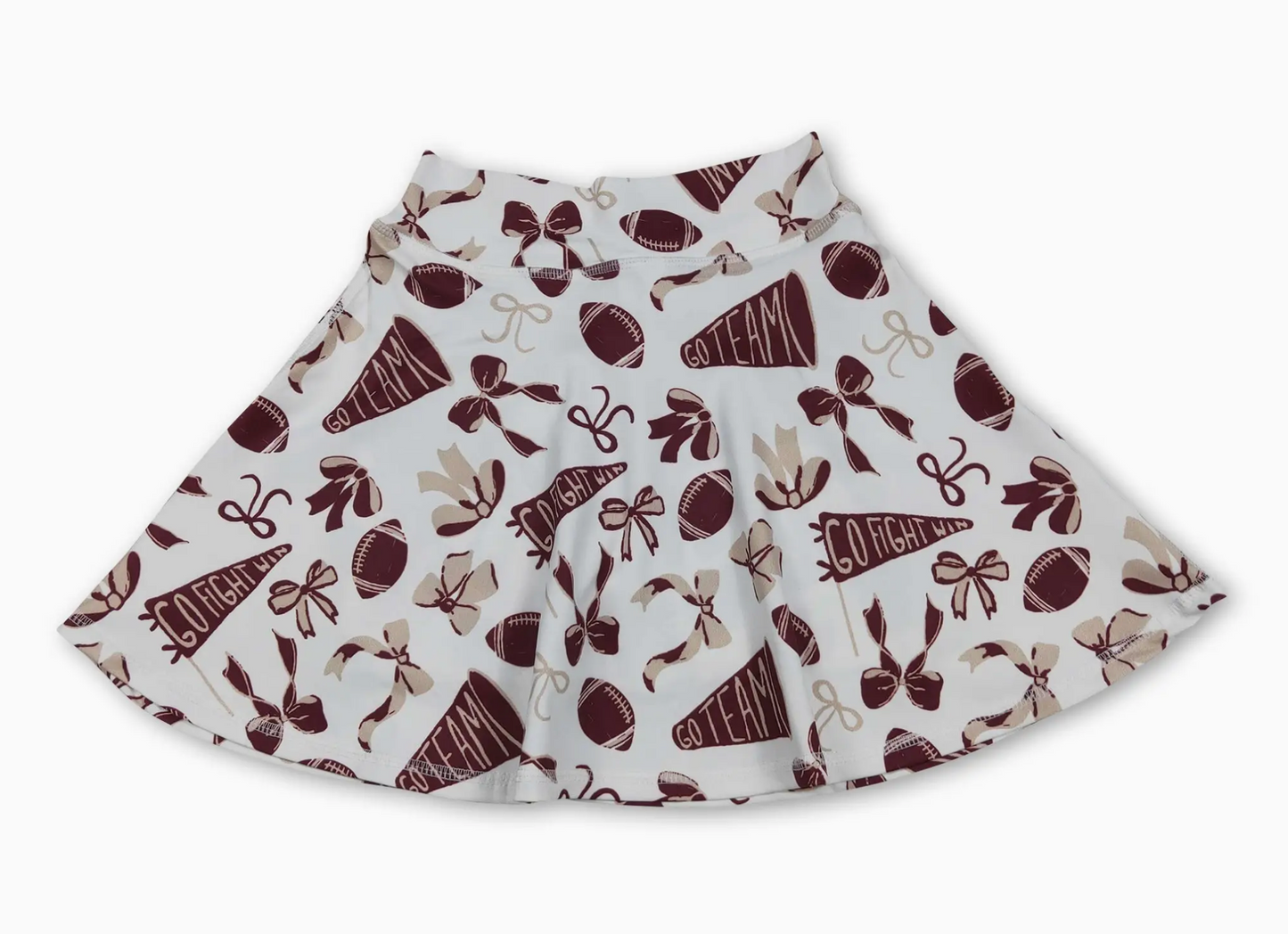 Maroon Bow FB Girls Activewear Skirt