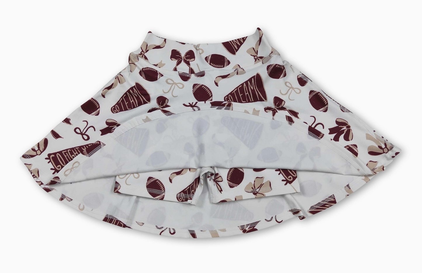 Maroon Bow FB Girls Activewear Skirt