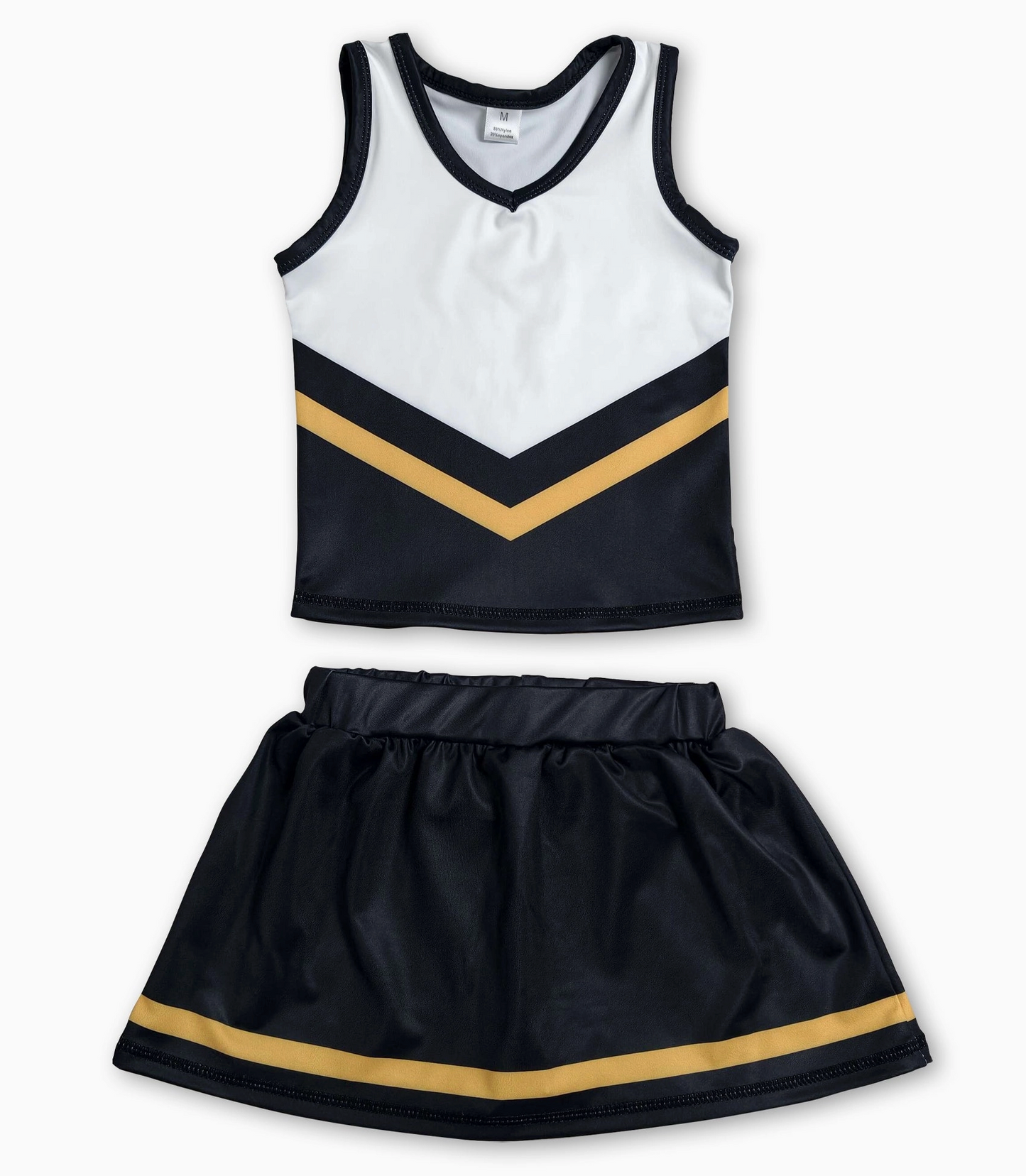 Sleeveless Gold/Blk Girls Cheer Active Set