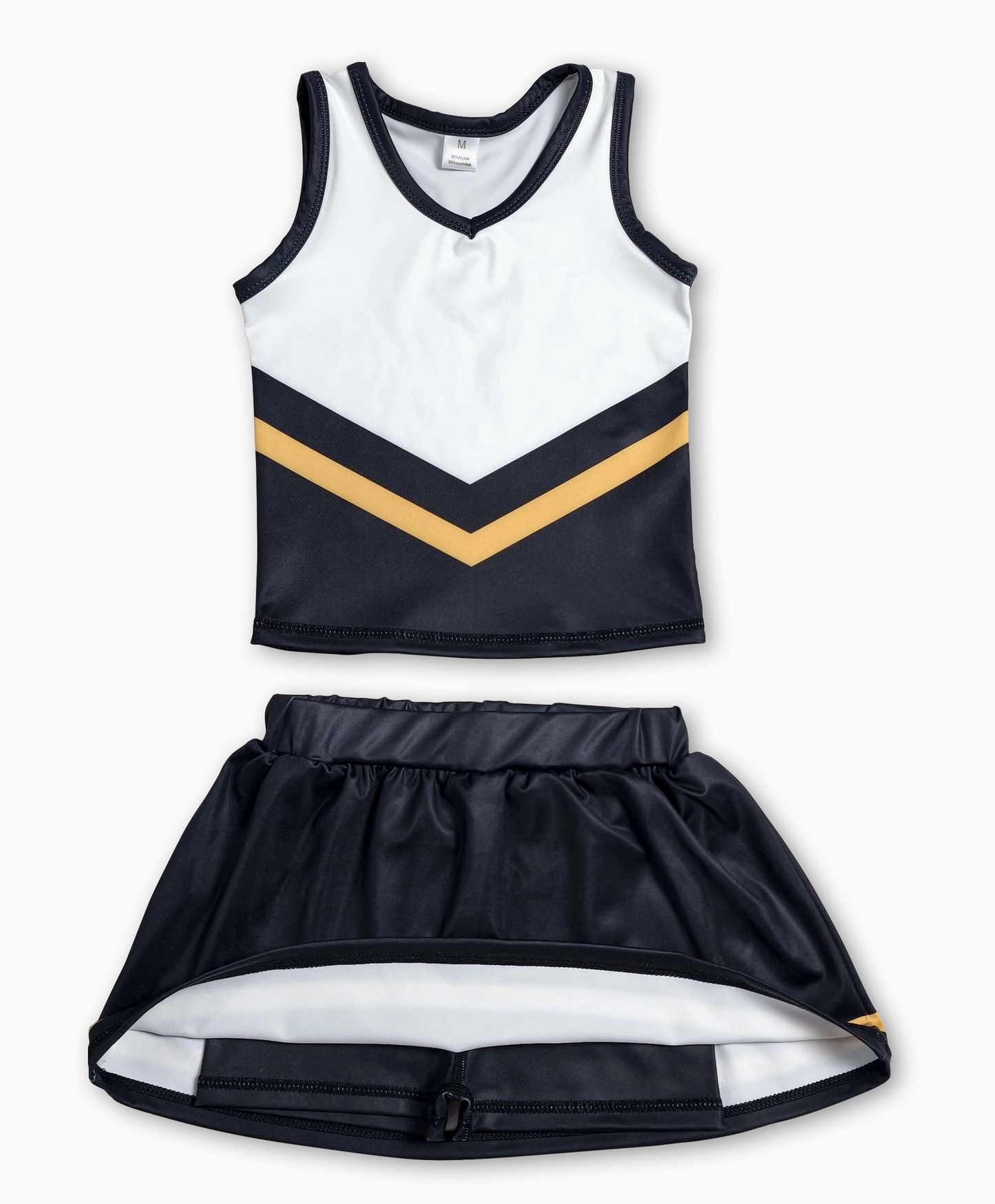 Sleeveless Gold/Blk Girls Cheer Active Set