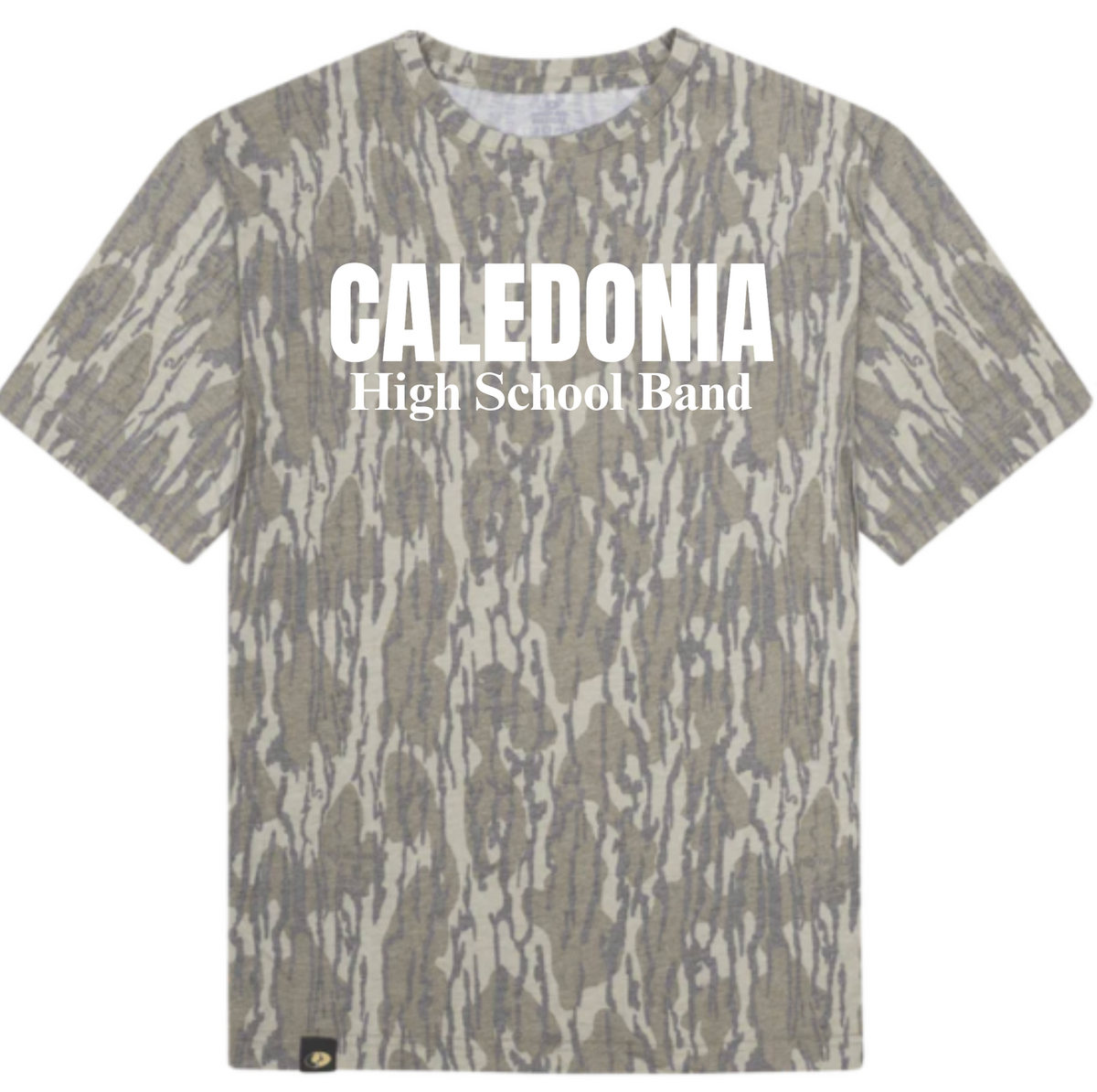 Mossy Oak Caledonia High School Band T-Shirt (White Print)