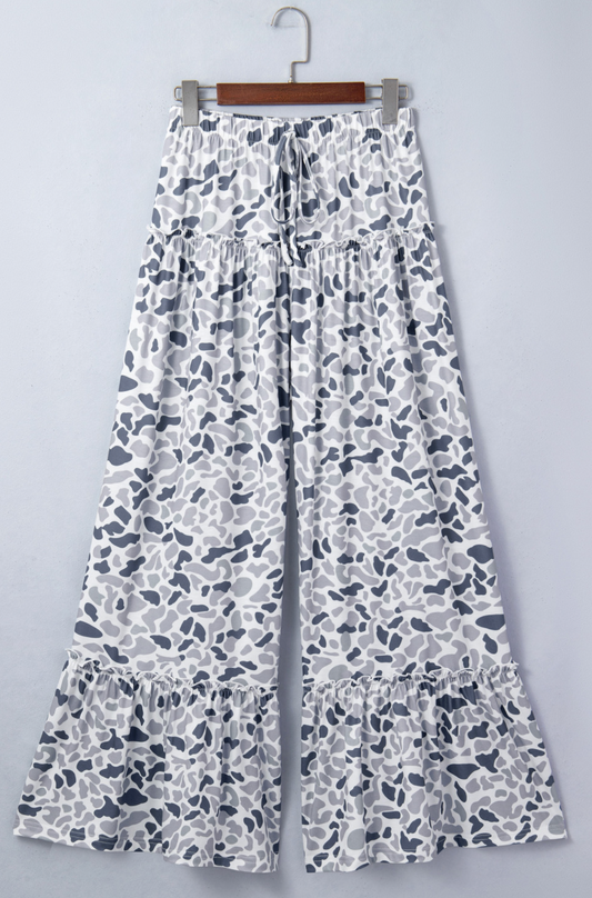 Beige Camo Wide Leg Pant