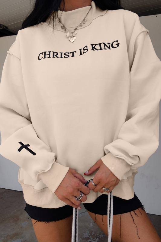 CHRIST IS KING Embroidered Sweatshirt