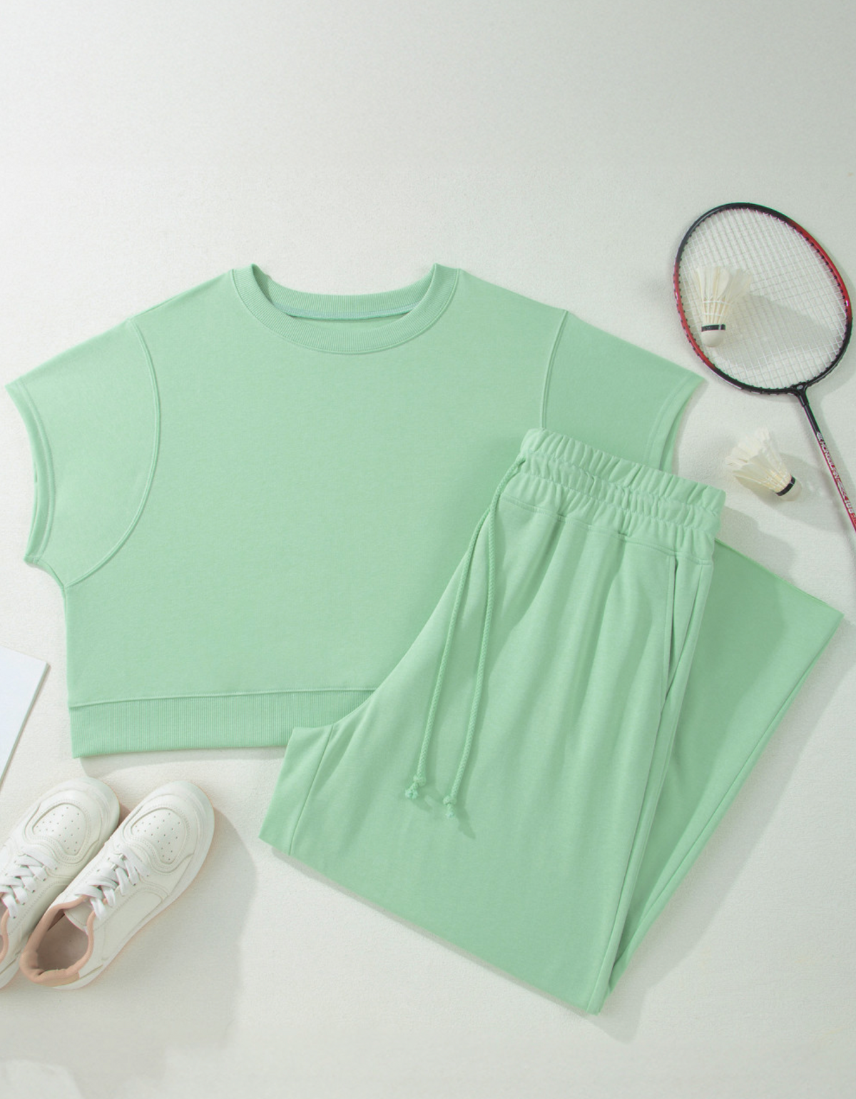 Clearly Aqua Crop/Loose Pant Set