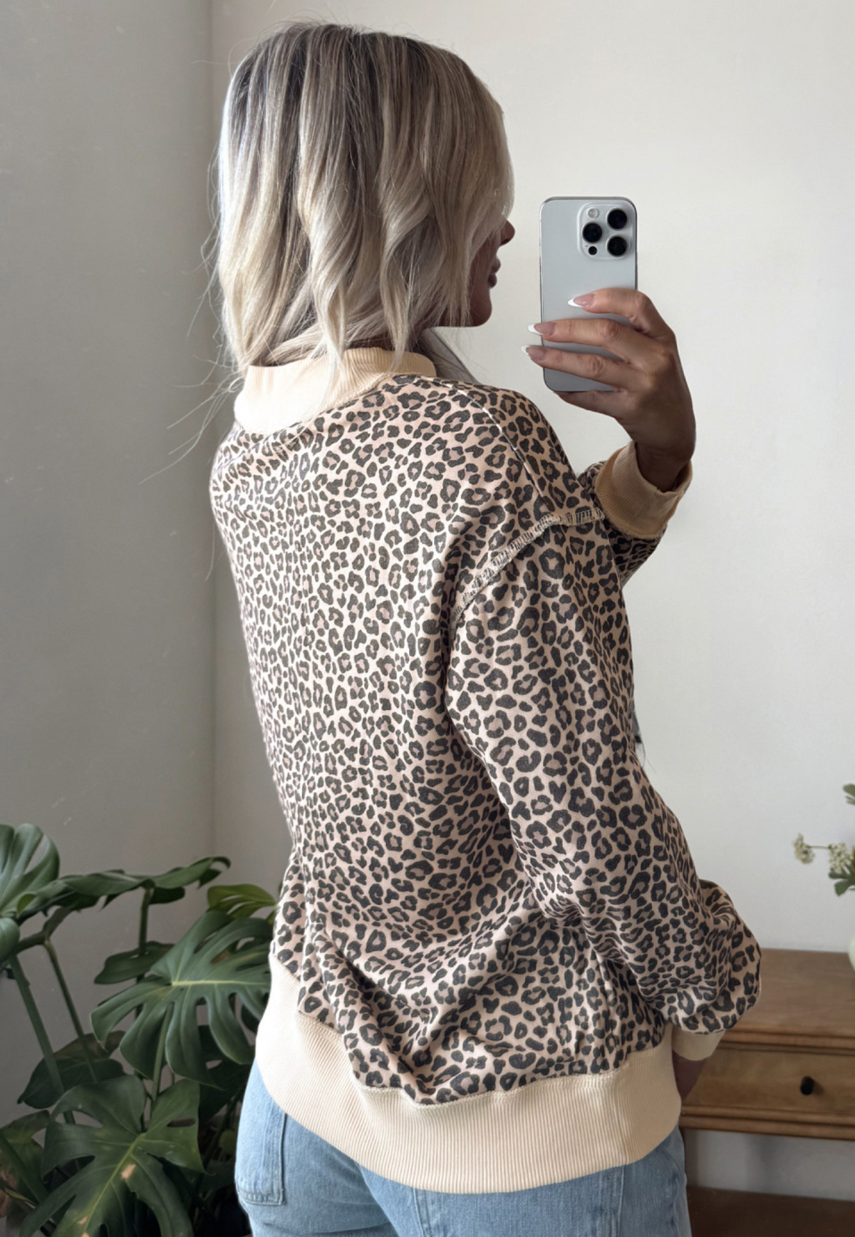 Leopard High Neck Sweatshirt