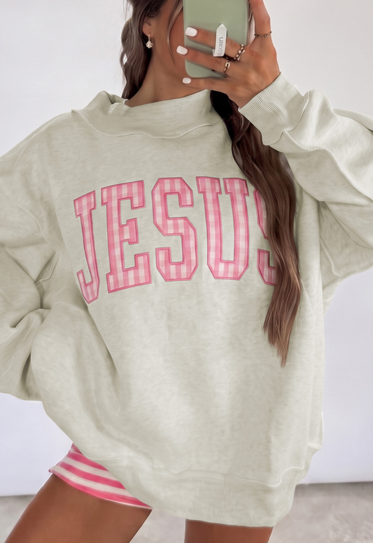 Gray JESUS Polka Dot Sweatshirt