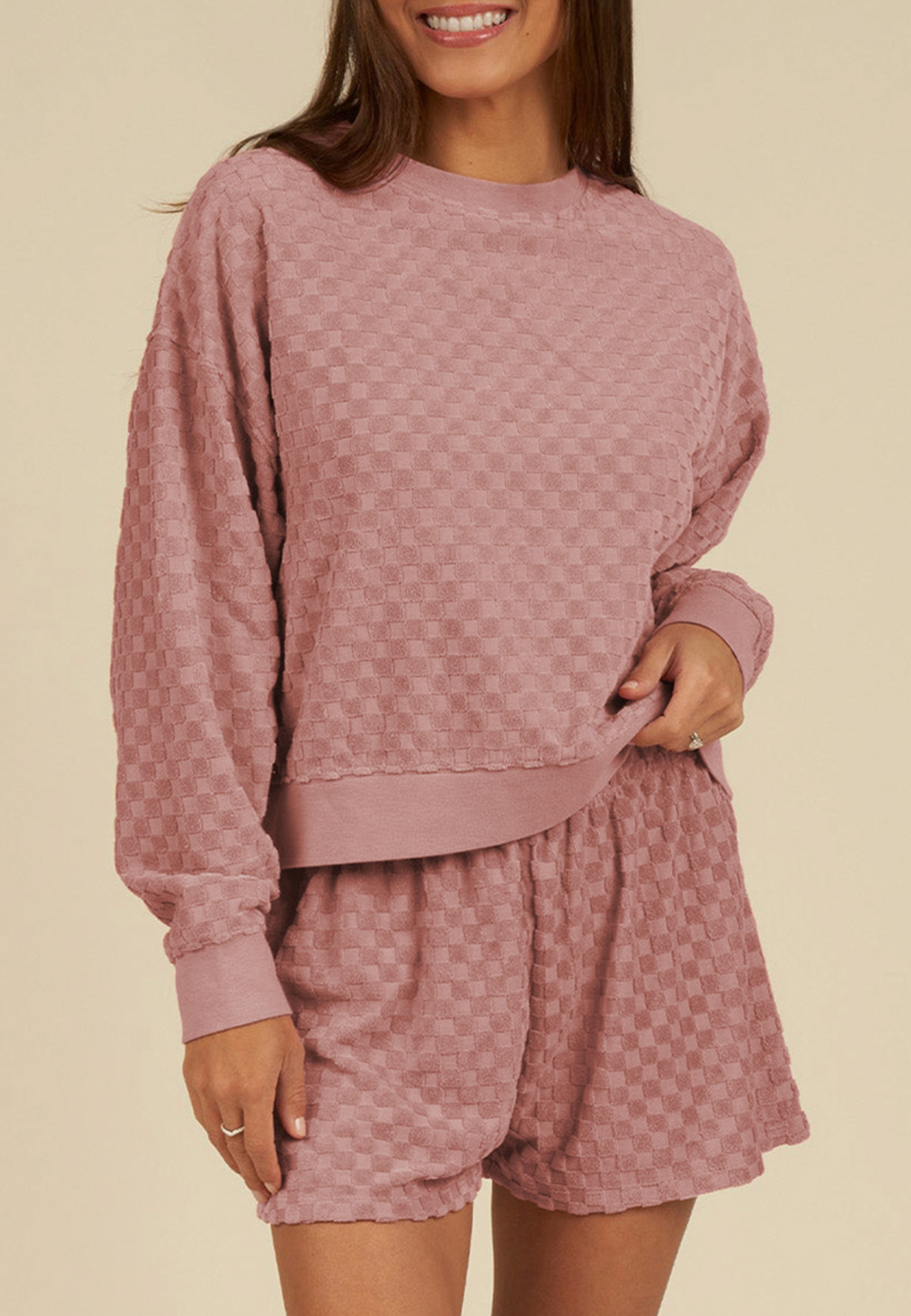 Blossom Checkered LS/Short Set