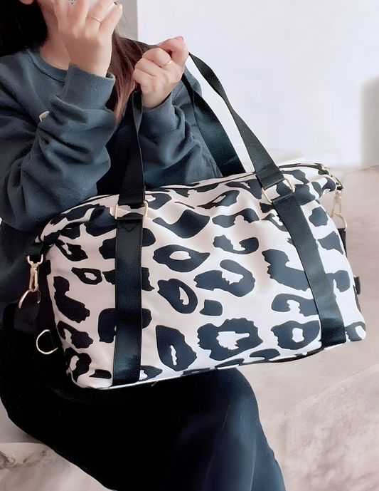 Blk Leopard Travel Bag