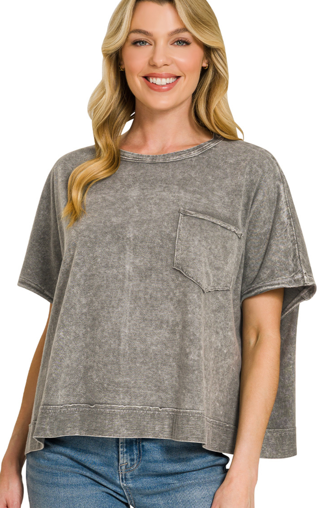 Snow Washed Oversized Top