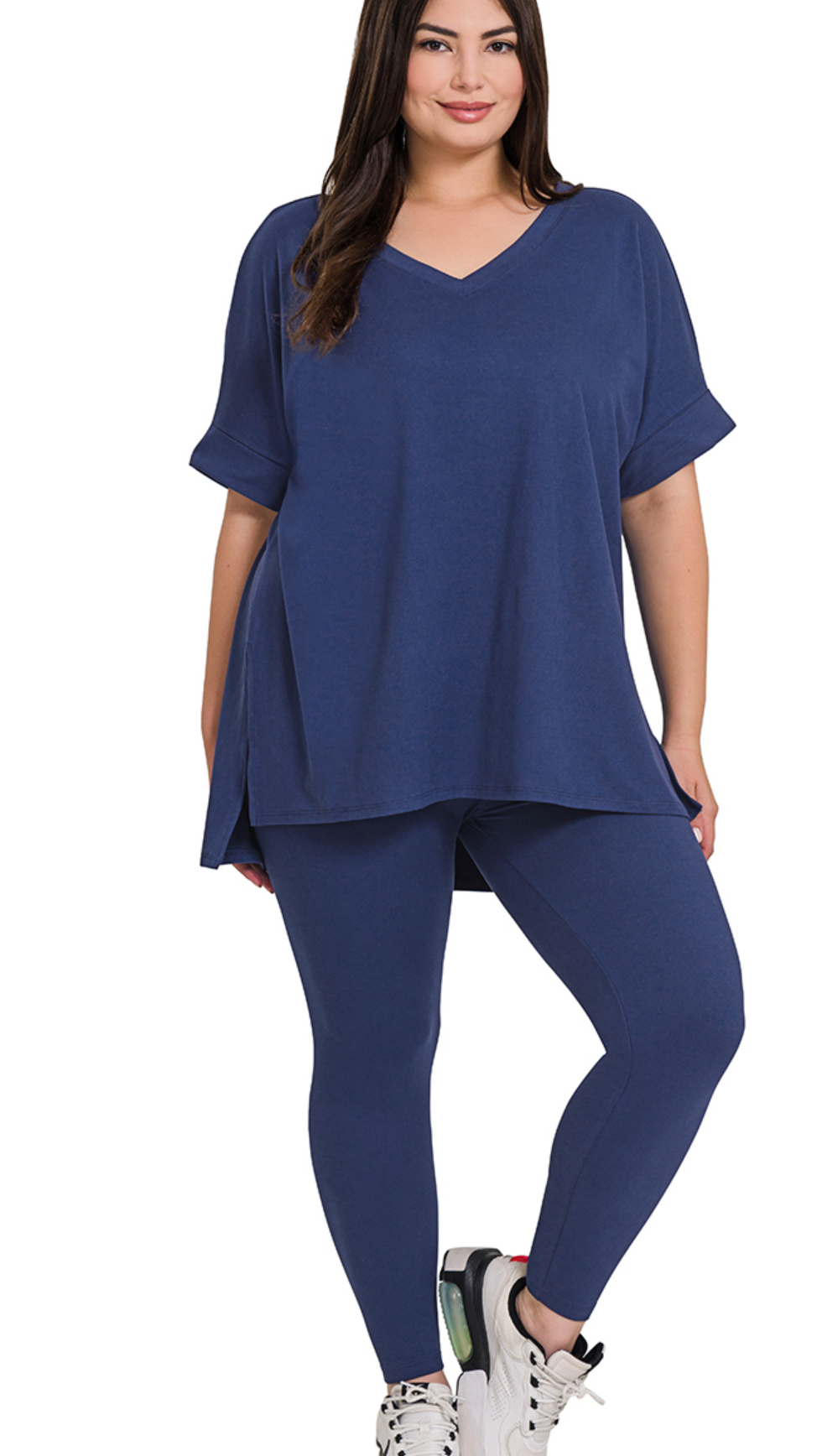PLUS Leggings/VNeck Shirt Set