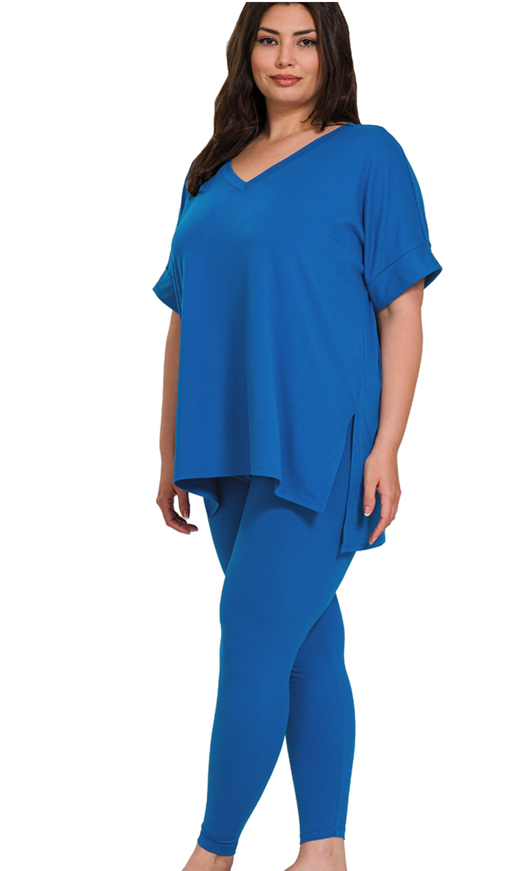 PLUS Leggings/VNeck Shirt Set
