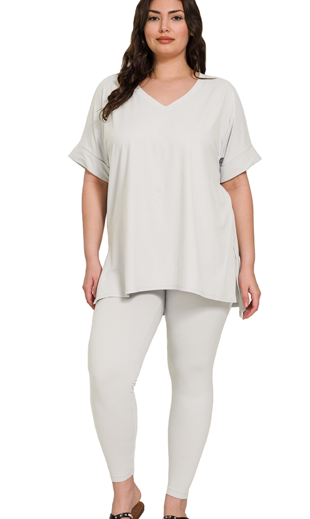 PLUS Leggings/VNeck Shirt Set