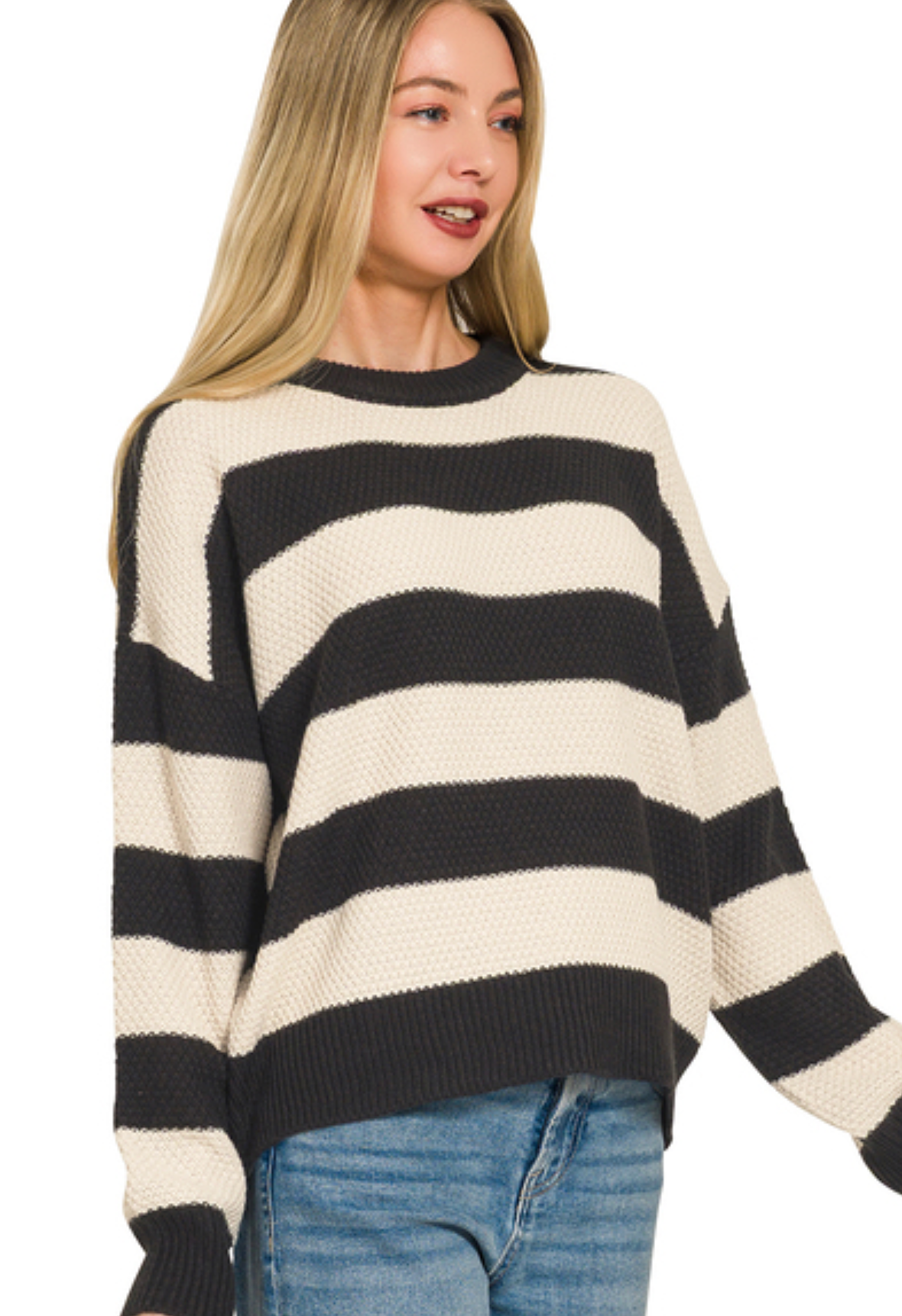 Striped Drop Shoulder Sweater