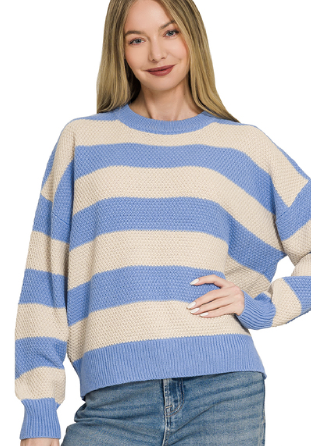 Striped Drop Shoulder Sweater