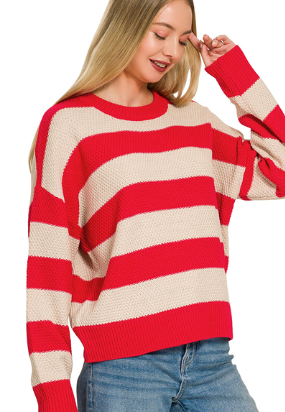 Striped Drop Shoulder Sweater
