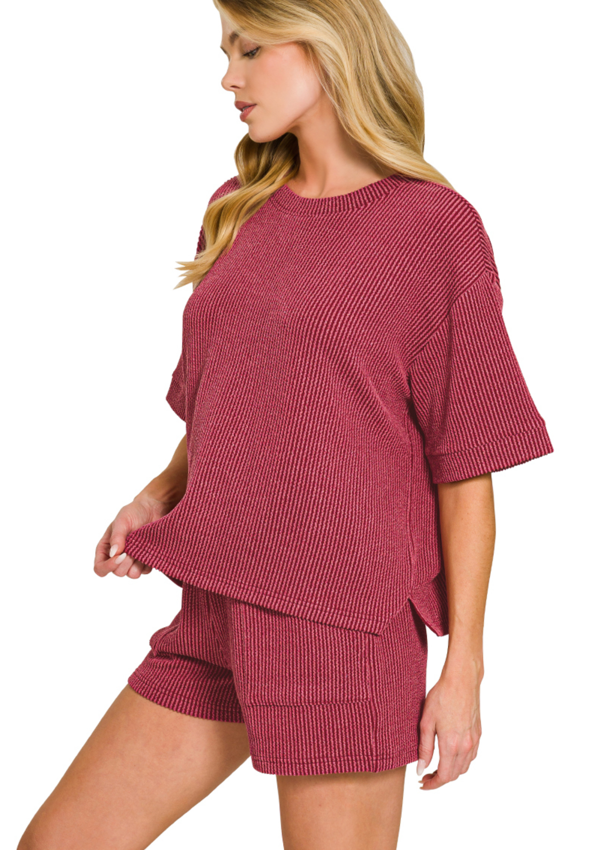 Raised Rib Shirt/Short Set