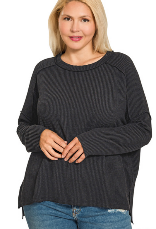 PLUS Raised Rib LS Top