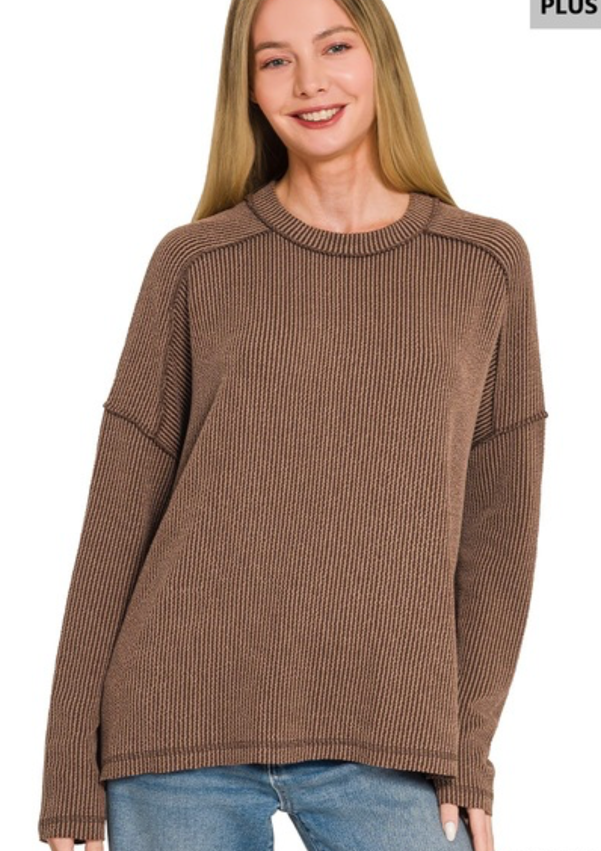 PLUS Raised Rib LS Top