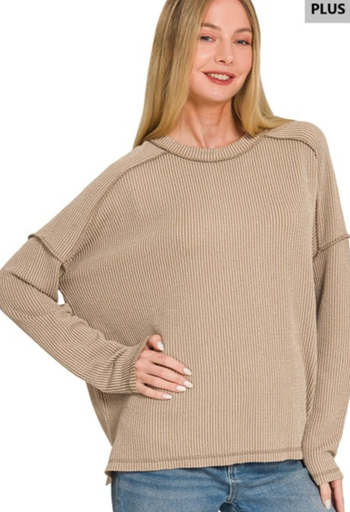 PLUS Raised Rib LS Top