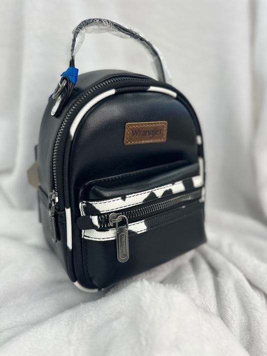 Wrangler Mini Black Cowprint Backpack
