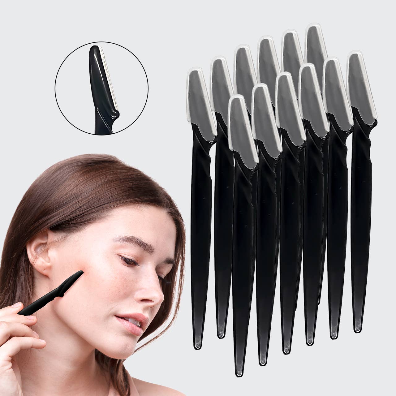 Recycled Plastic Dermaplaners 12pc Blk Set